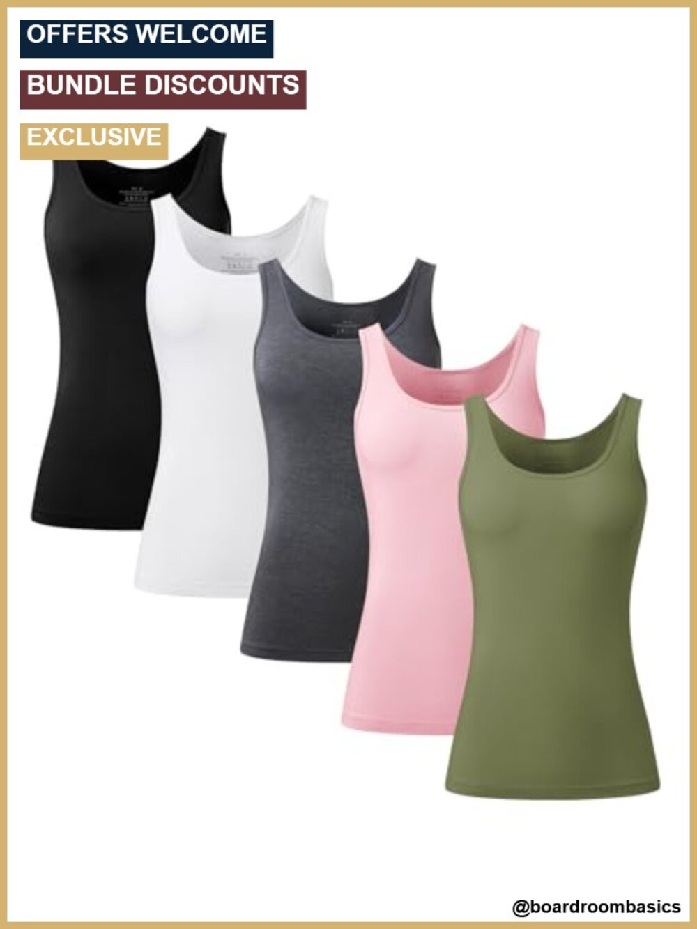 Women's Bamboo Rayon Tank Top Sleeveless Layering Camisole